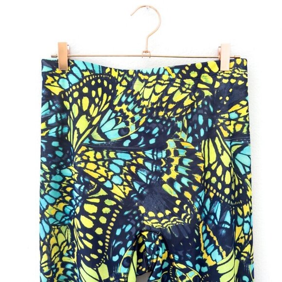 NEW Yitty Mesh Me Smoothing High Waist Legging Green Yellow Blue Butterfly Print - Picture 5 of 10